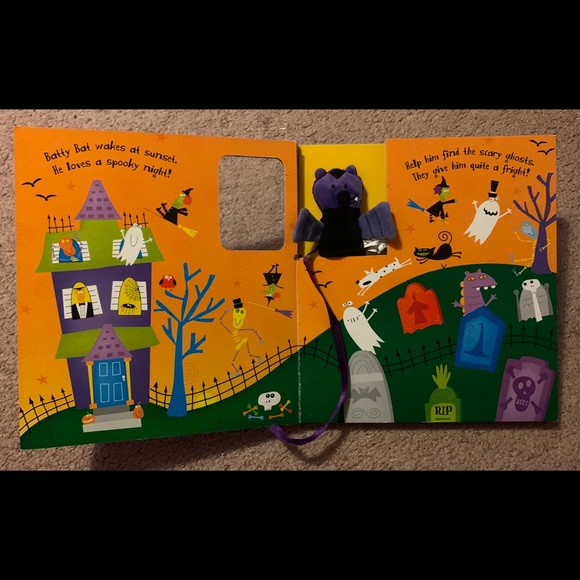 Bat Finger Puppet Magnet Halloween Hardcover Book - Picture 3 of 7